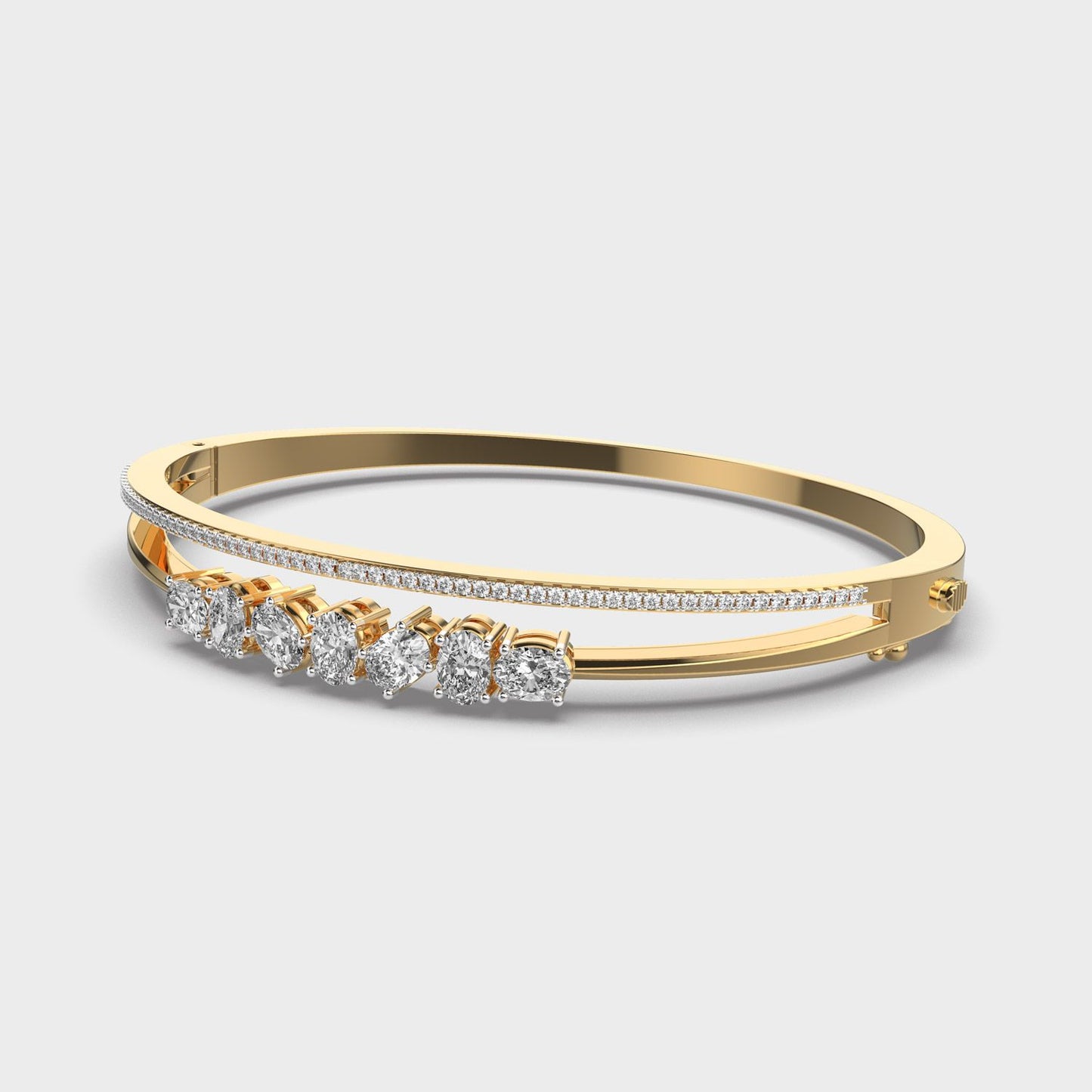 Shining Symphony Oval And Round Diamond Bracelet