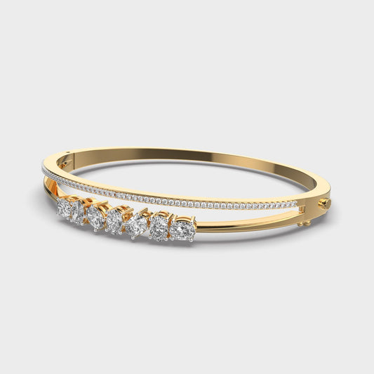 Shining Symphony Oval And Round Diamond Bracelet