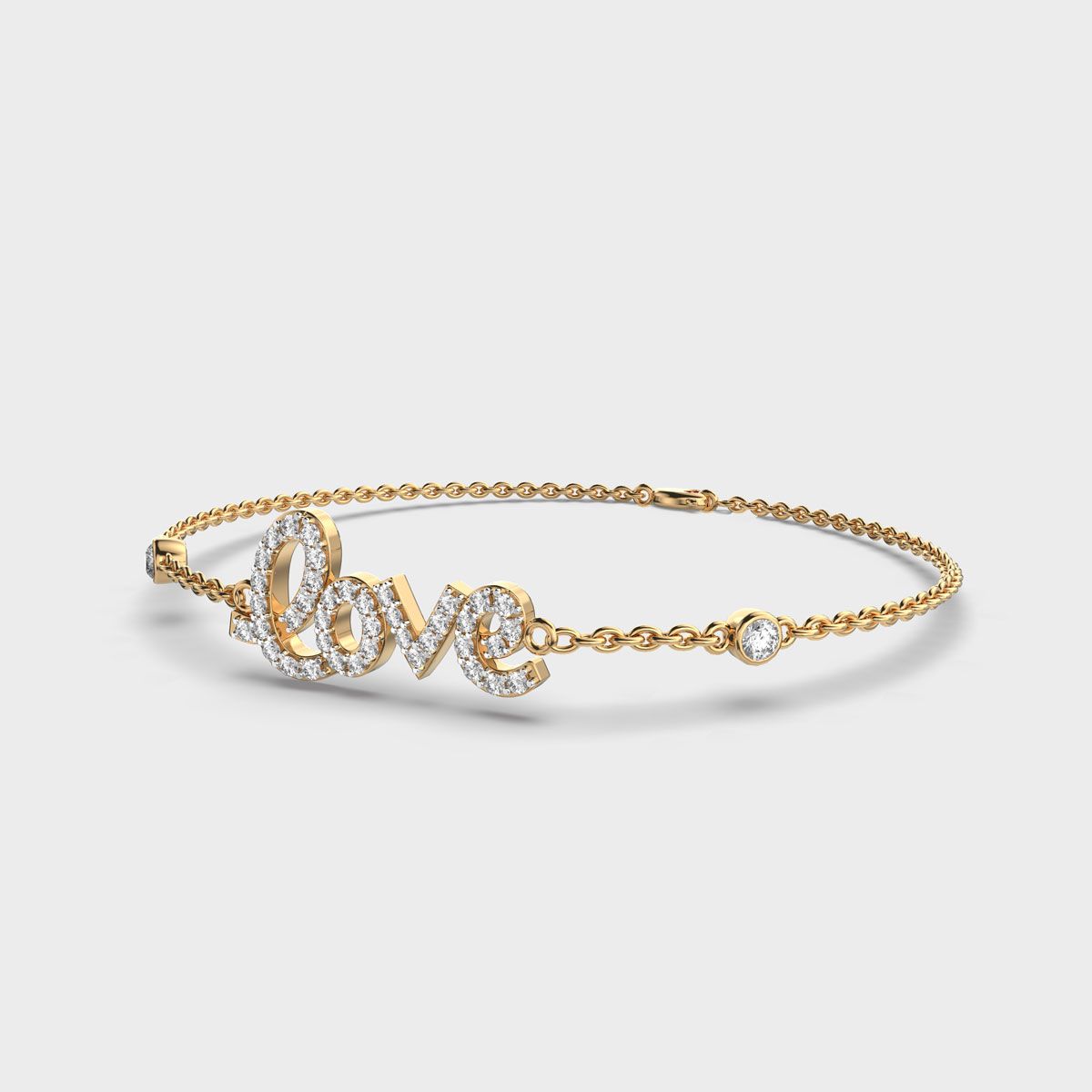 Dear Love Chain Bracelet with Diamonds