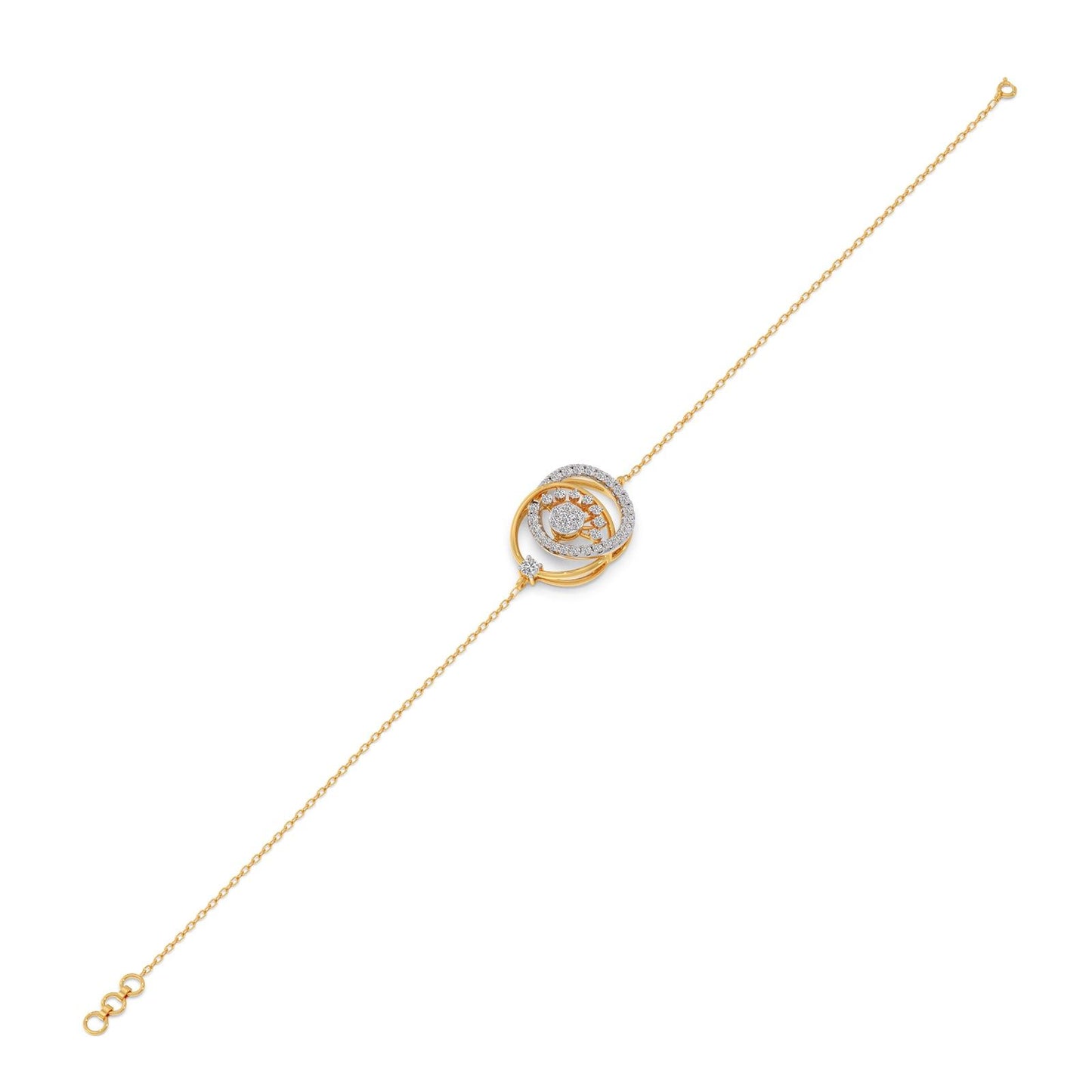 Twin Circle Inter Looped Diamond Bracelet