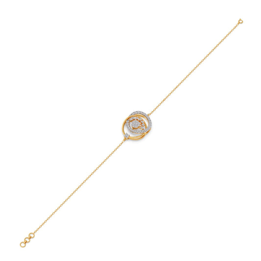 Twin Circle Inter Looped Diamond Bracelet