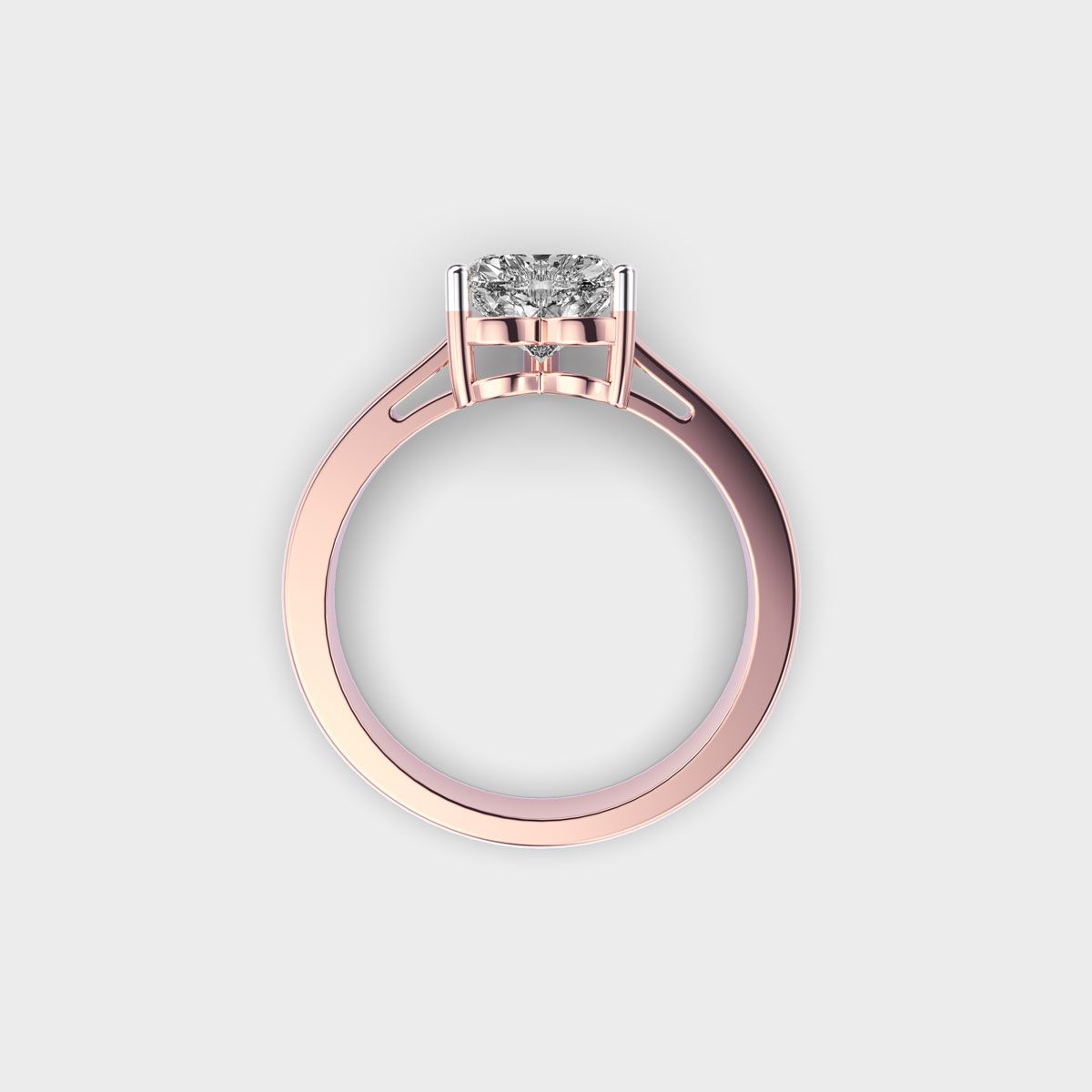 Love Me More Heart Solitaire Diamond Ring - View 9