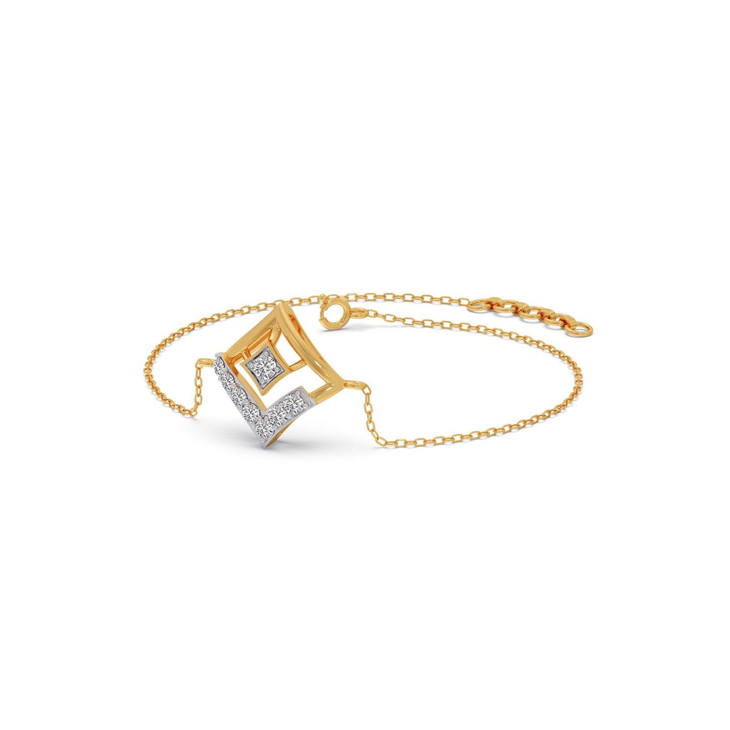 Rhombus Sparkle Diamond Chain Bracelet