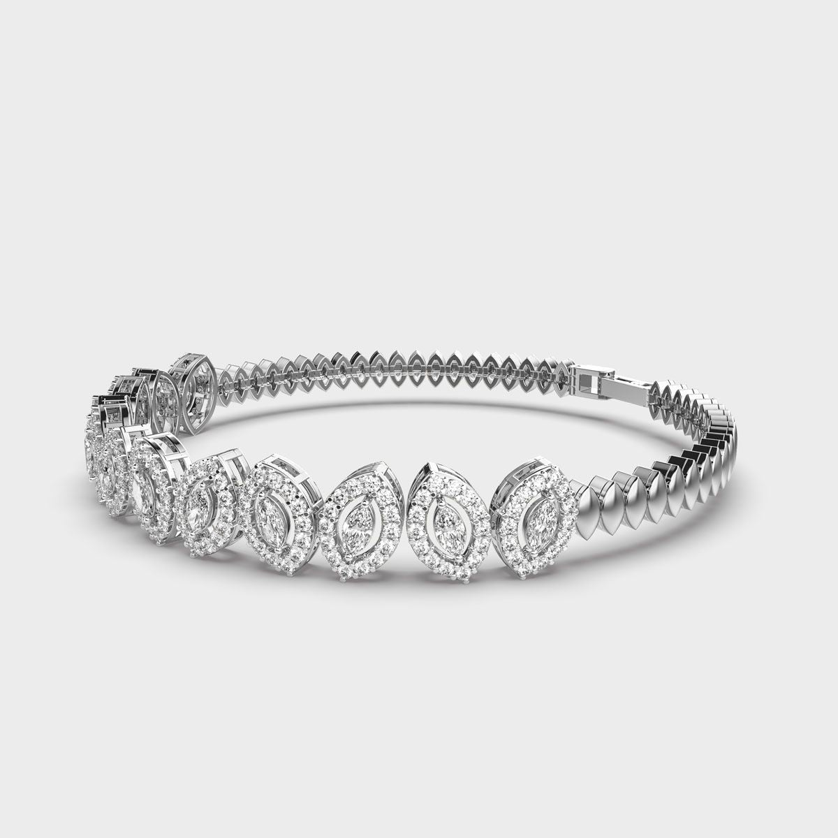 Calathea Round and Marquise Diamond Bracelet