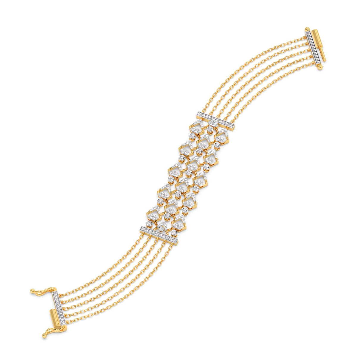 Orluxe Link Diamond Chain Bracelet