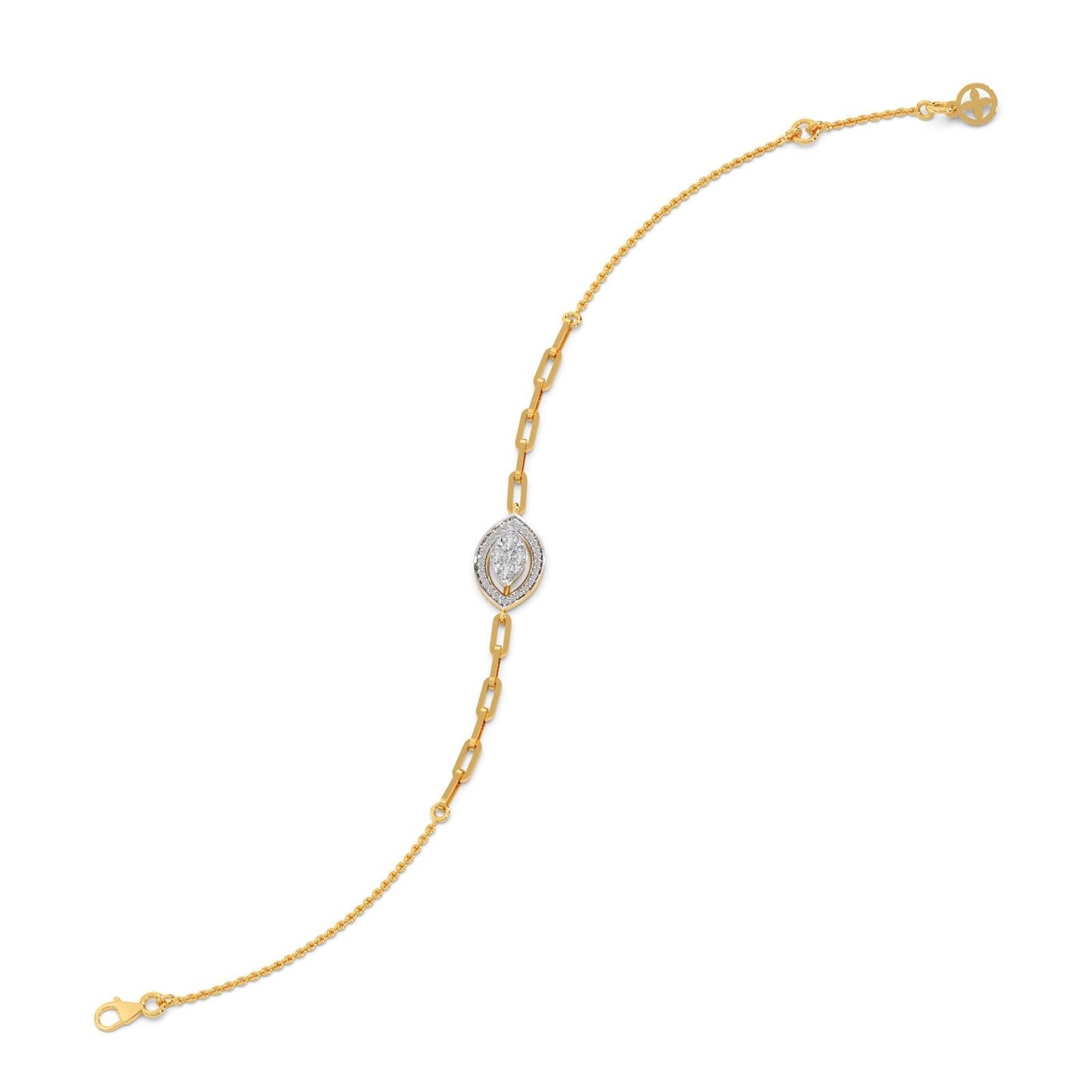 Cathedral Halo Marquise Chain Bracelet