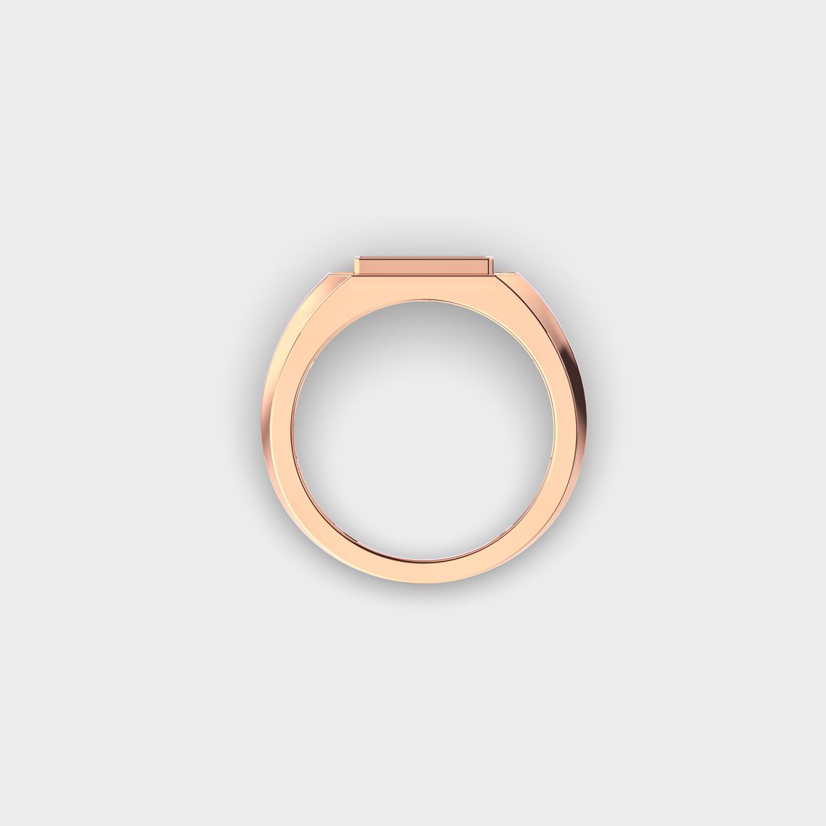 Rectangular Signet Diamond Cluster Ring For Men - View 4