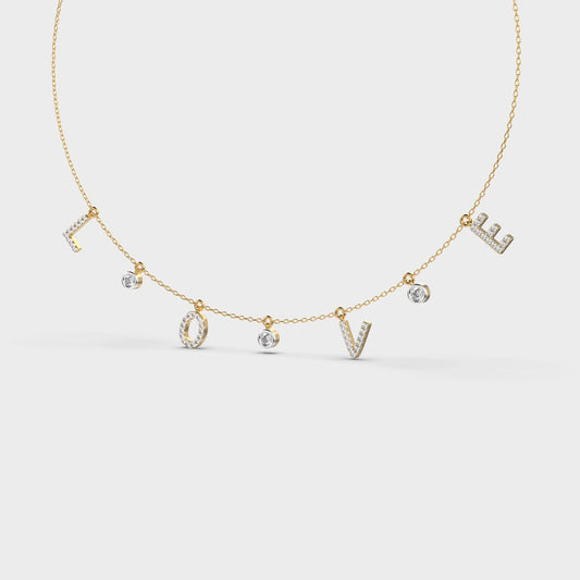 Love Lettered Diamond Necklace