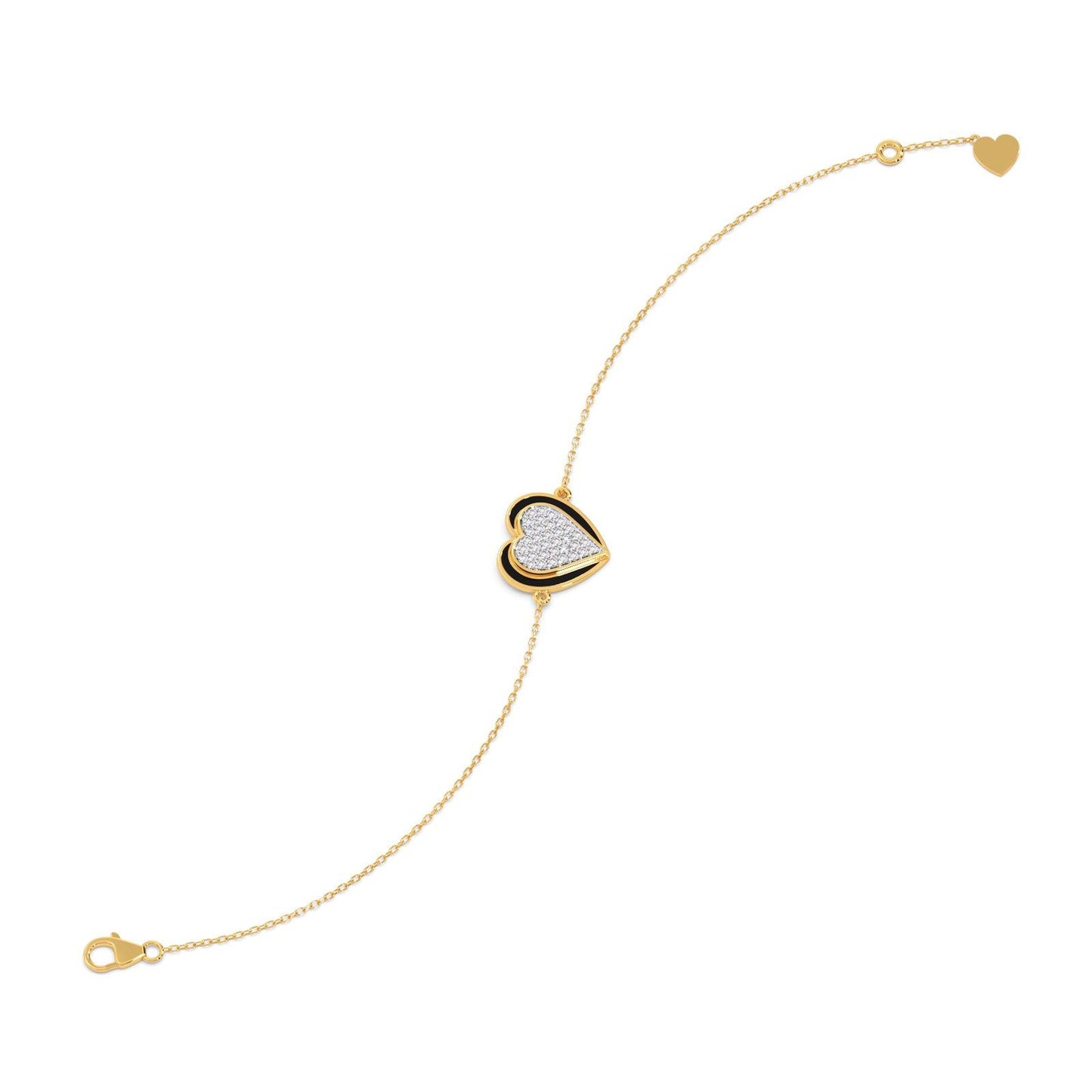 Ceramic Heart Diamond Chain Bracelet