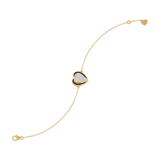 Ceramic Heart Diamond Chain Bracelet