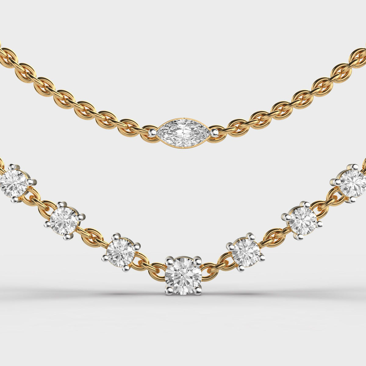 Sleek Is Chic Multi Layered Diamond Necklace