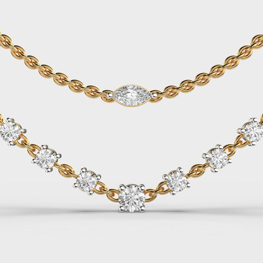 Sleek Is Chic Multi Layered Diamond Necklace