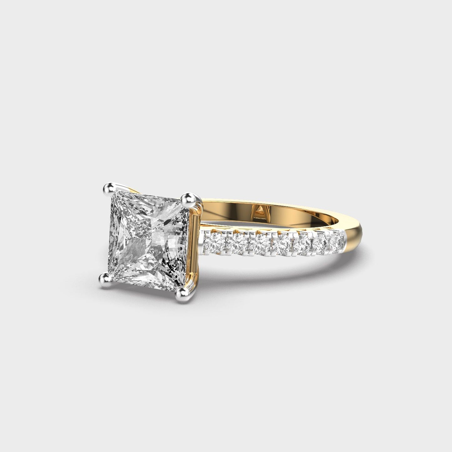 Princess Cut Royal Crown Diamond Ring - View 2