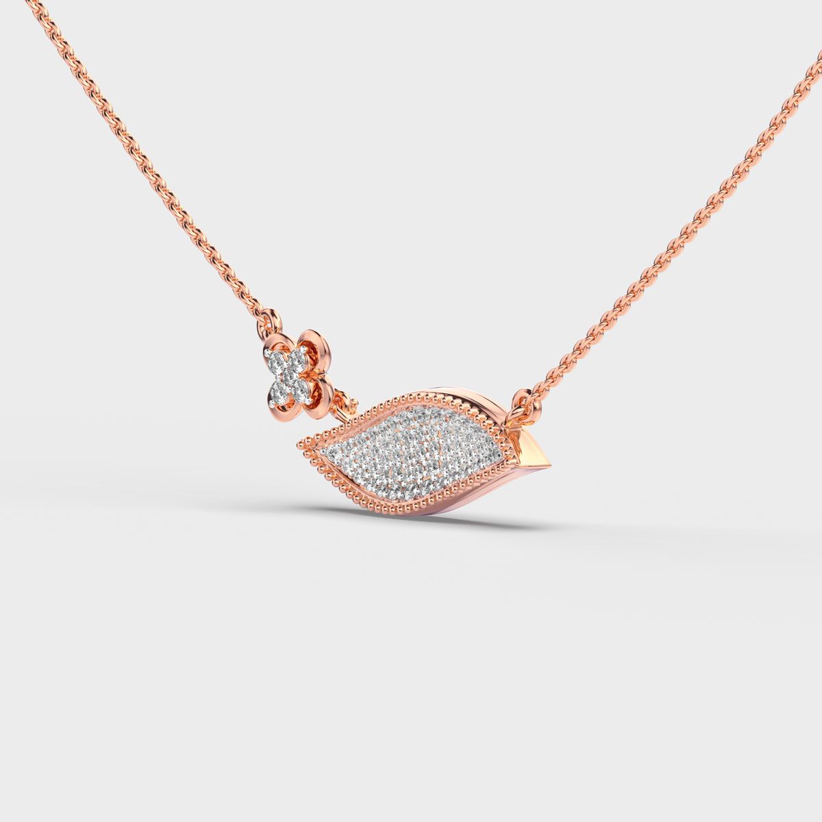 Linear Curve Diamond Cluster Necklace
