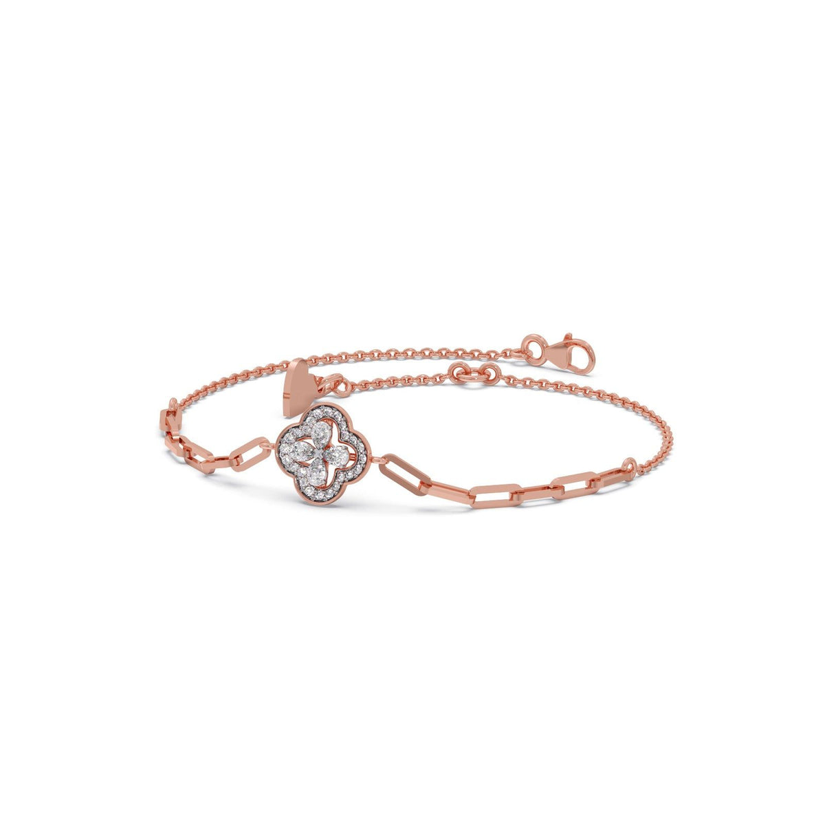 Clover Link Diamond Chain Bracelet