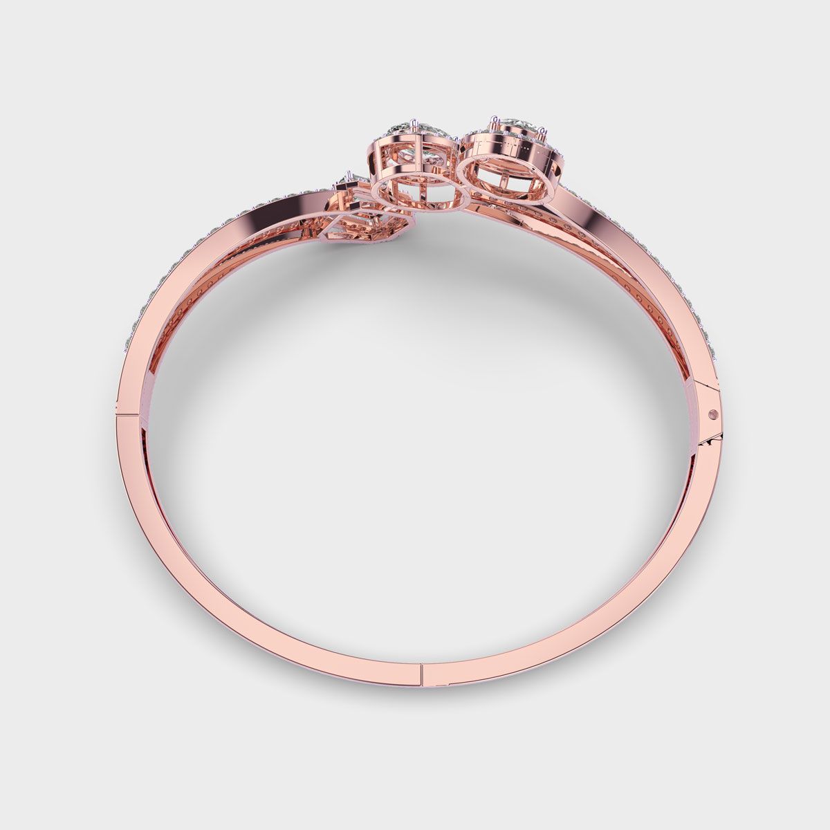 Three Pretty Curve Diamond Bracelet