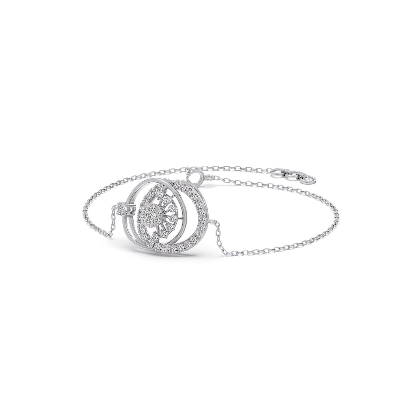Twin Circle Inter Looped Diamond Bracelet