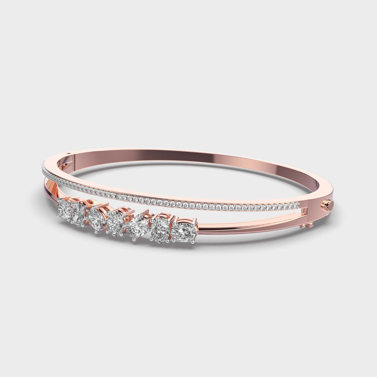 Shining Symphony Oval And Round Diamond Bracelet