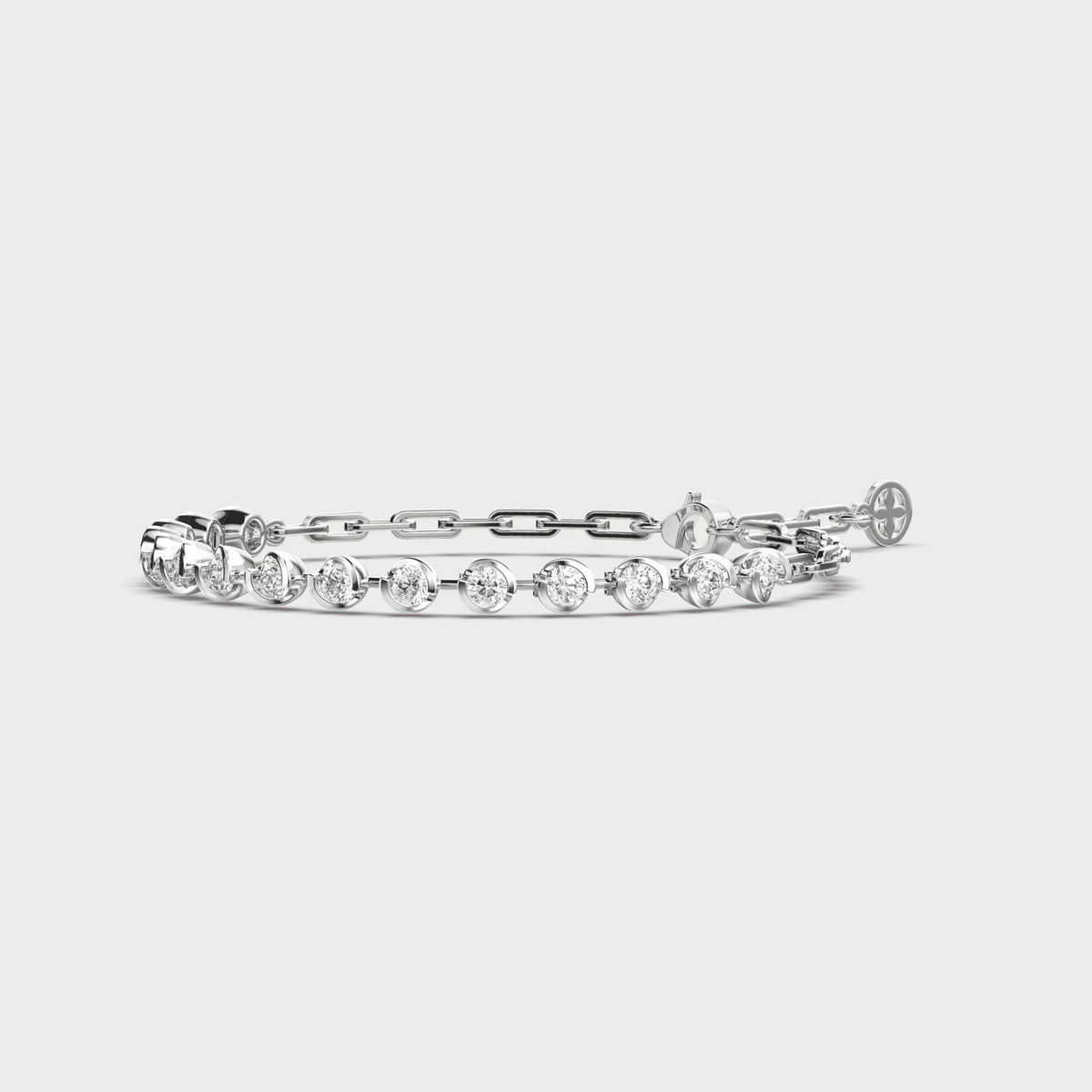Crescent Cradle Sparkle Diamond Bracelet