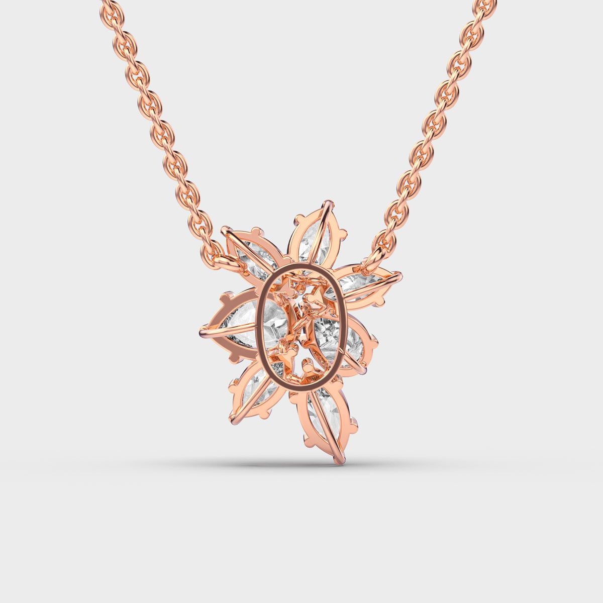Cluster Flower Marquise Diamond Necklace