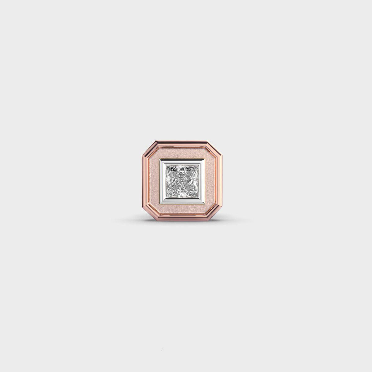 Dazzling Octagonal Princess Cut Diamond Stud For Men