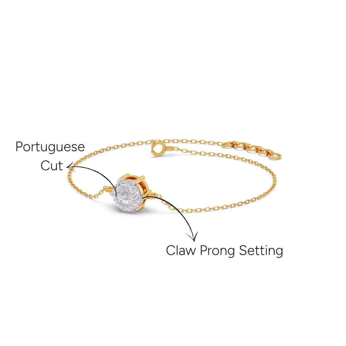 Portuguese Round Solitaire Chain Bracelet