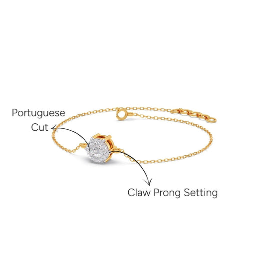 Portuguese Round Solitaire Chain Bracelet