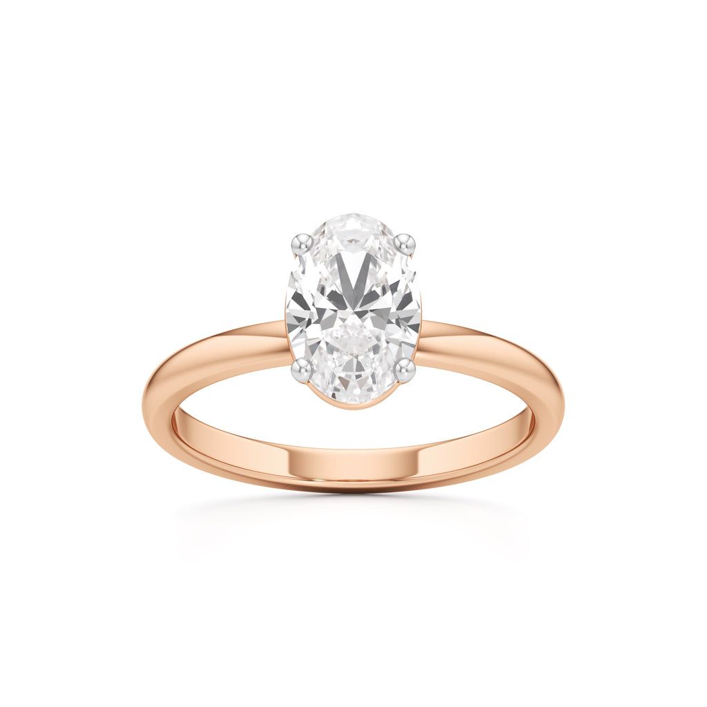 Classic Oval Diamond Solitaire Ring