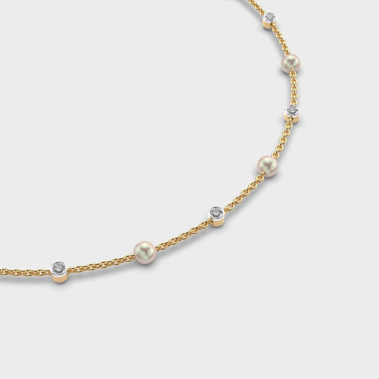Elegant Pearl and Diamond Necklace