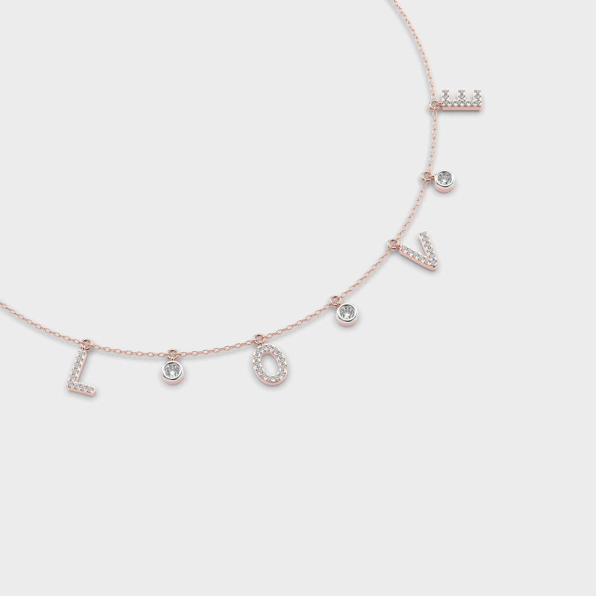 Love Lettered Diamond Necklace