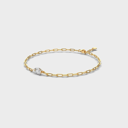 Bezel Oval Link Diamond Bracelet