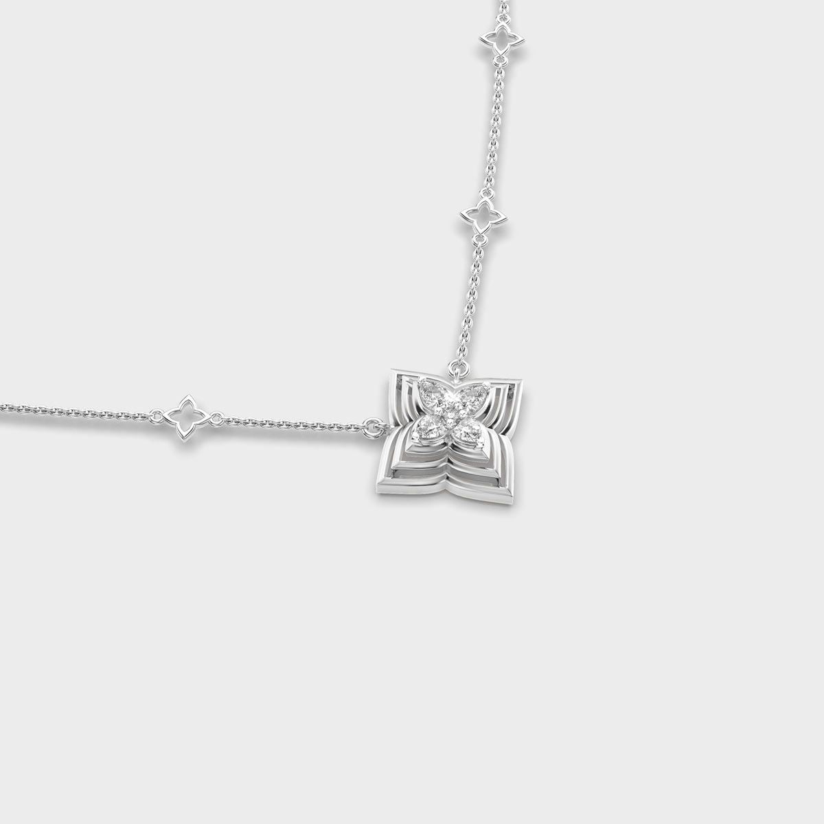Dainty Flower Mesh Star Diamond Necklace
