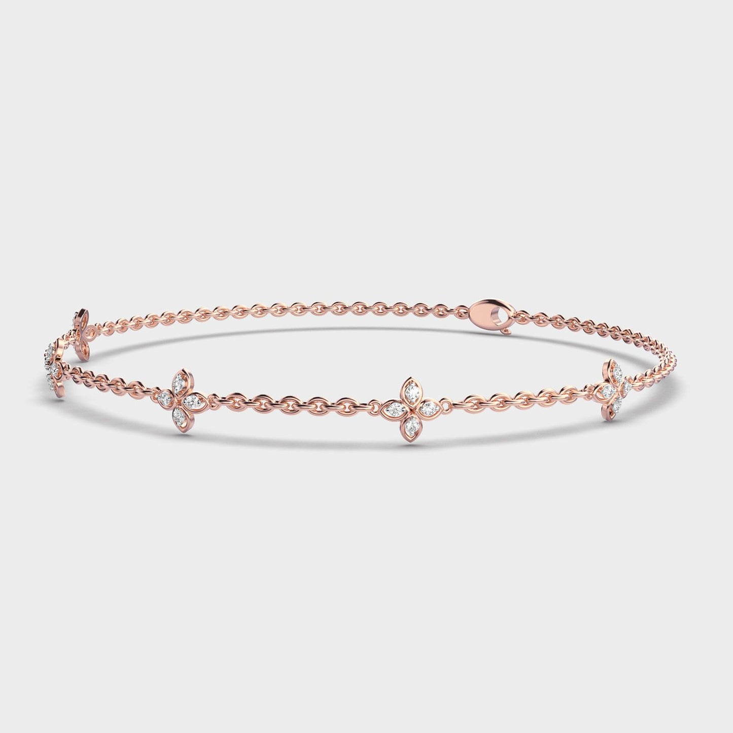 Soft Weave Flower Diamond Bracelet