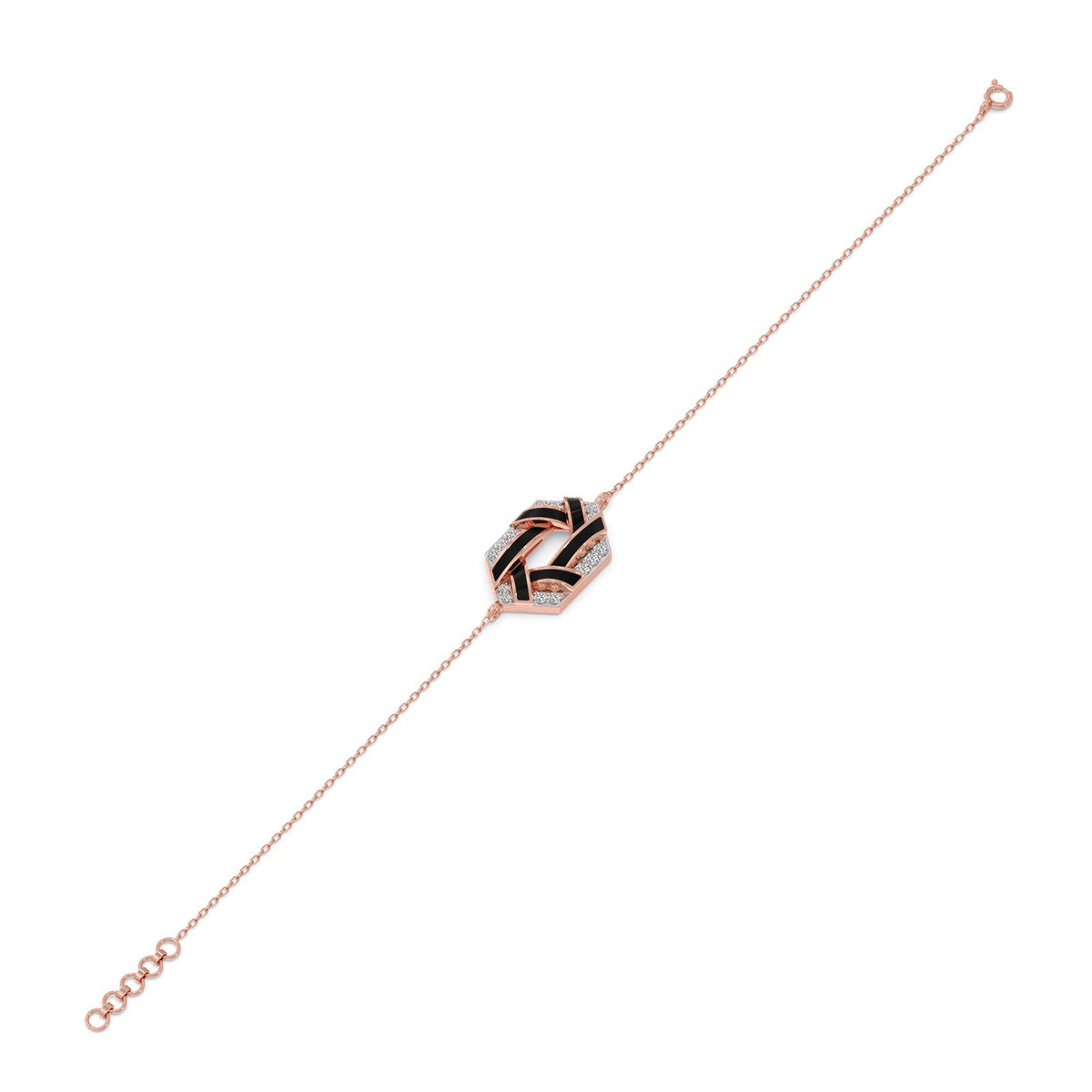 Hexora-enamel Stellar Diamond Chain Bracelet