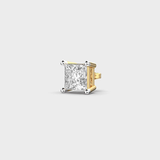 Princess Cut Diamond Prism Stud