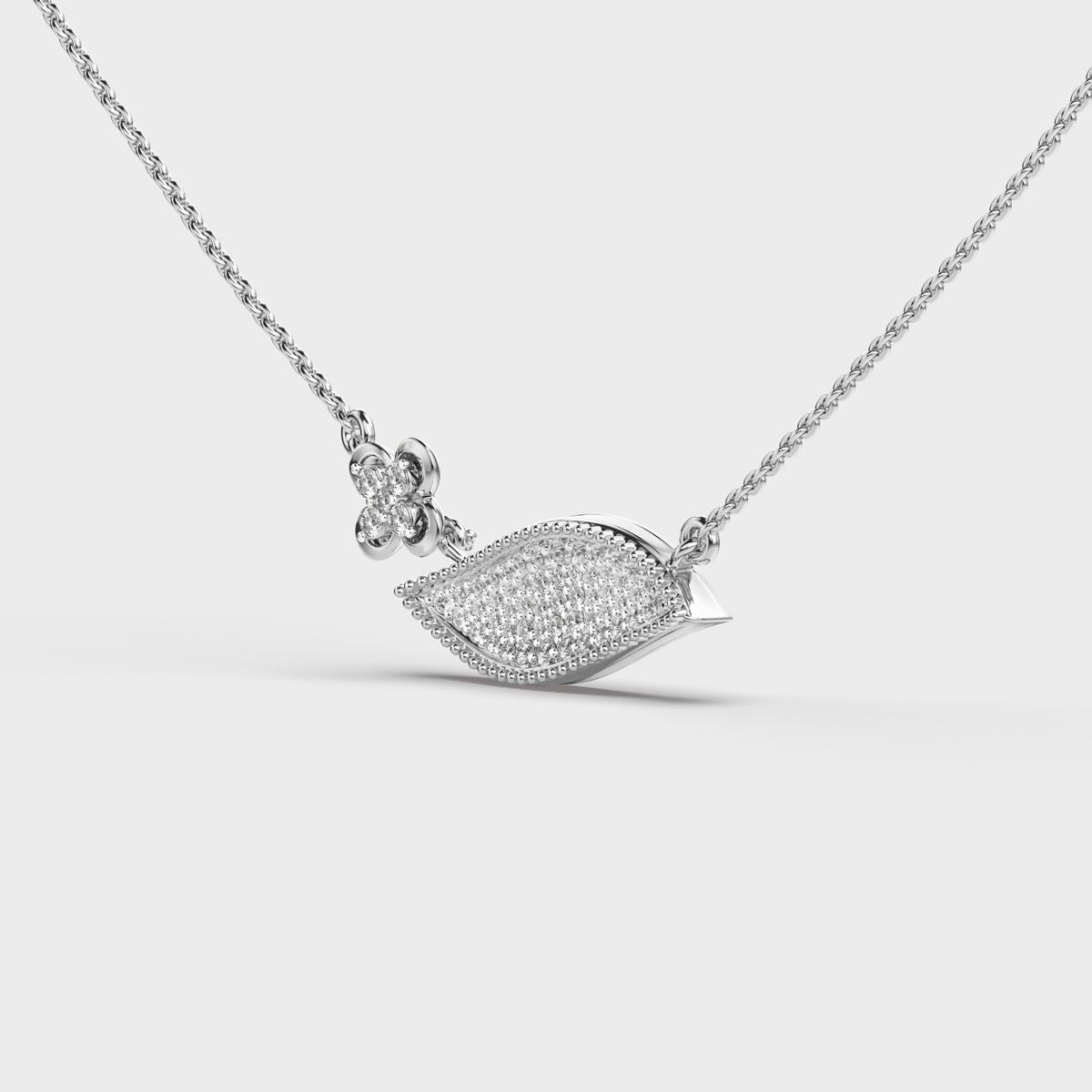 Linear Curve Diamond Cluster Necklace
