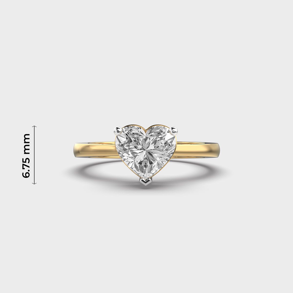 Love Me More Heart Solitaire Diamond Ring - View 5