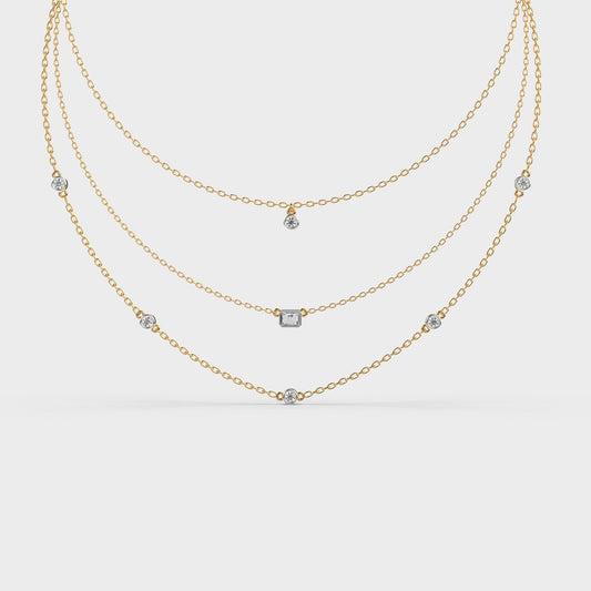 Three Layer Showcase Diamond Necklace