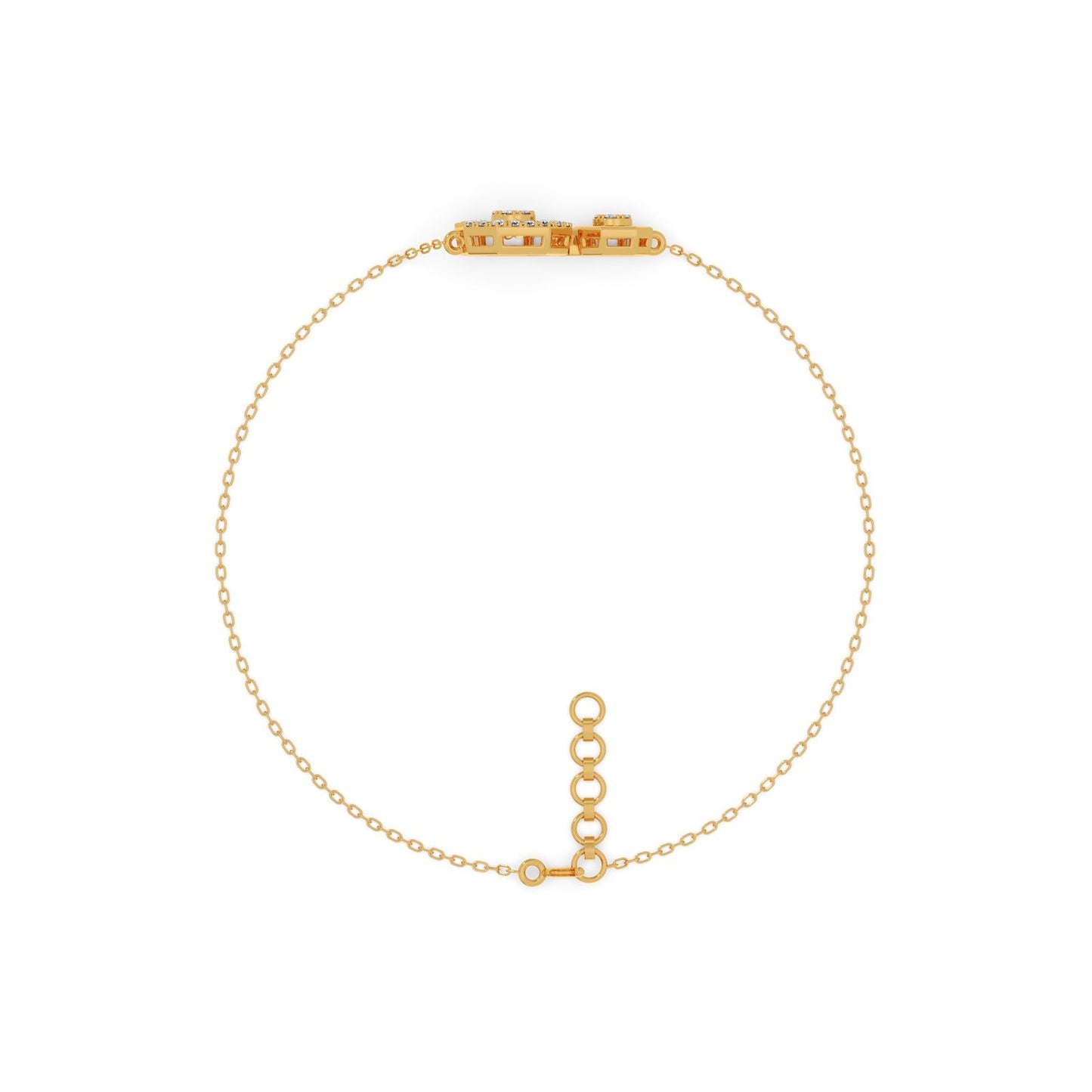 Dual Octagon Cluster Diamond Bracelet