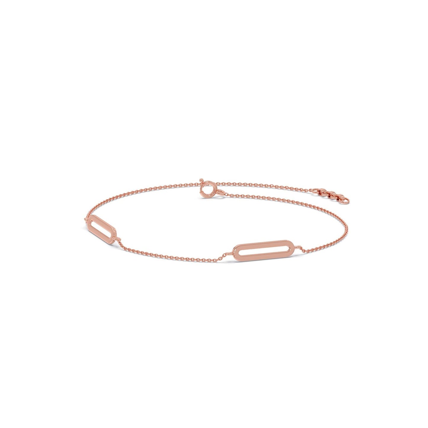 Trombone Link Plain Gold Chain Bracelet