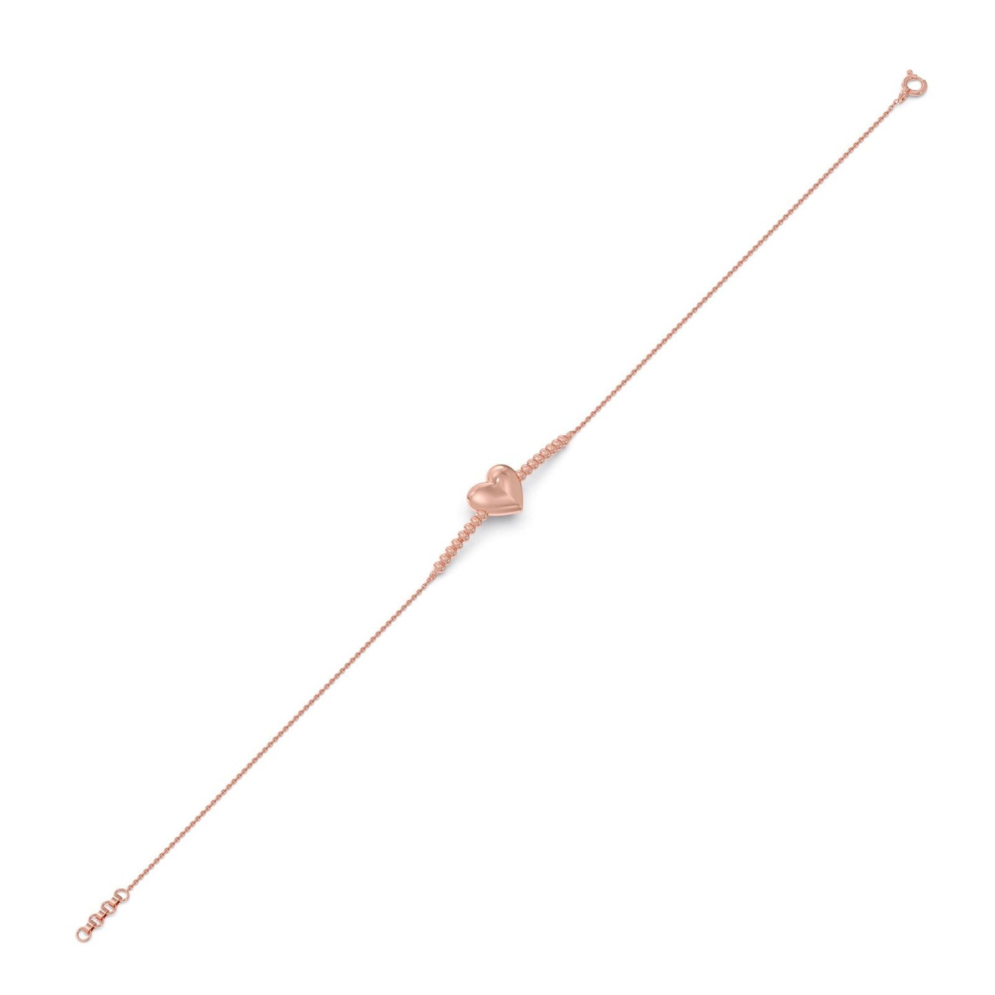 Heart Plain Gold Chain Bracelet