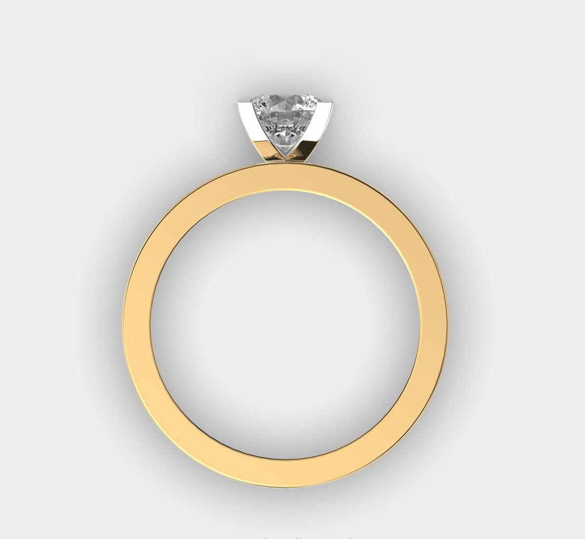 Dual Tone Square Diamond Band Ring - View 4