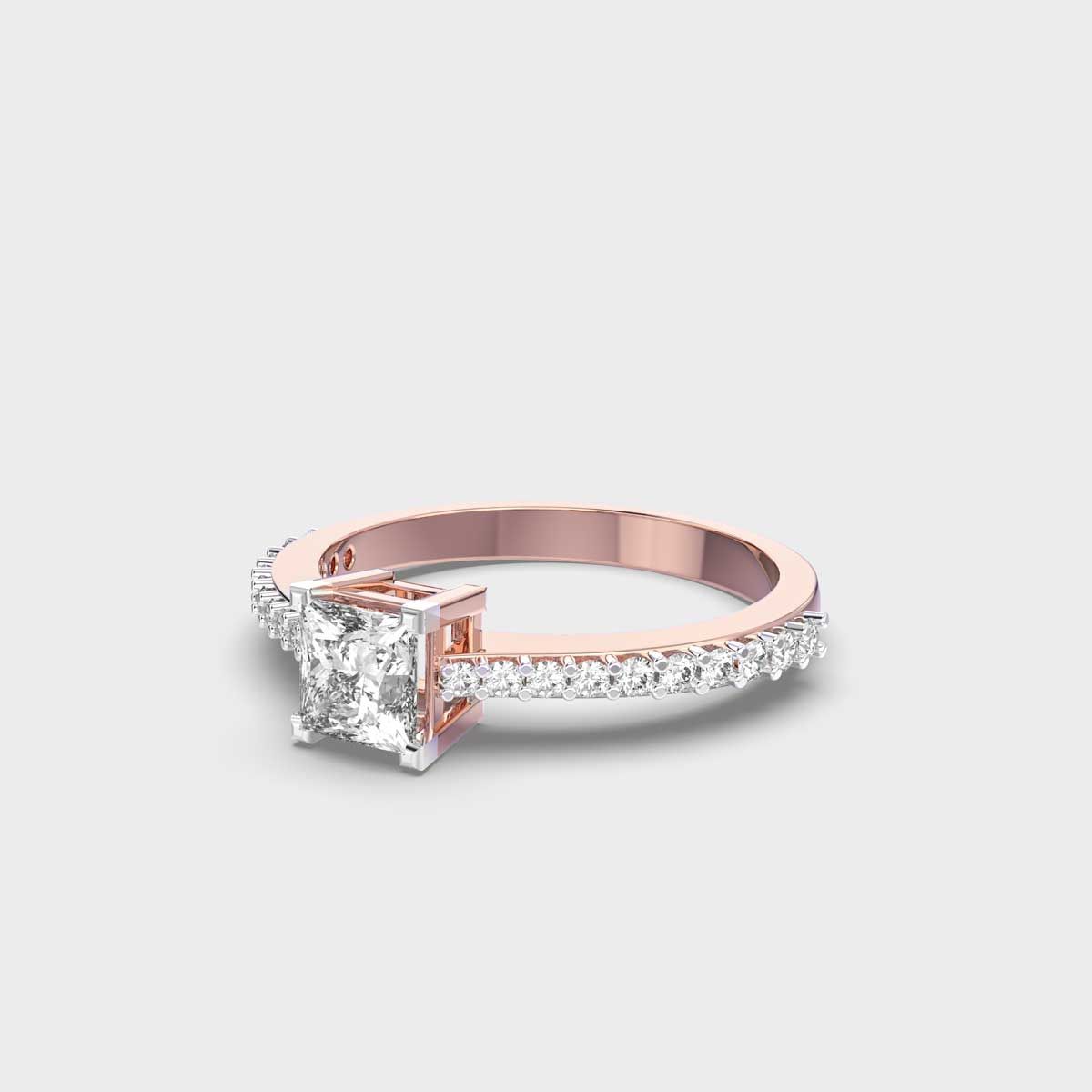 Princess Cut Diamond Pave Band Ring - View 8