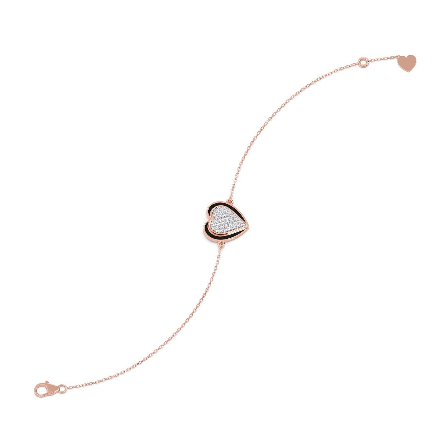 Ceramic Heart Diamond Chain Bracelet