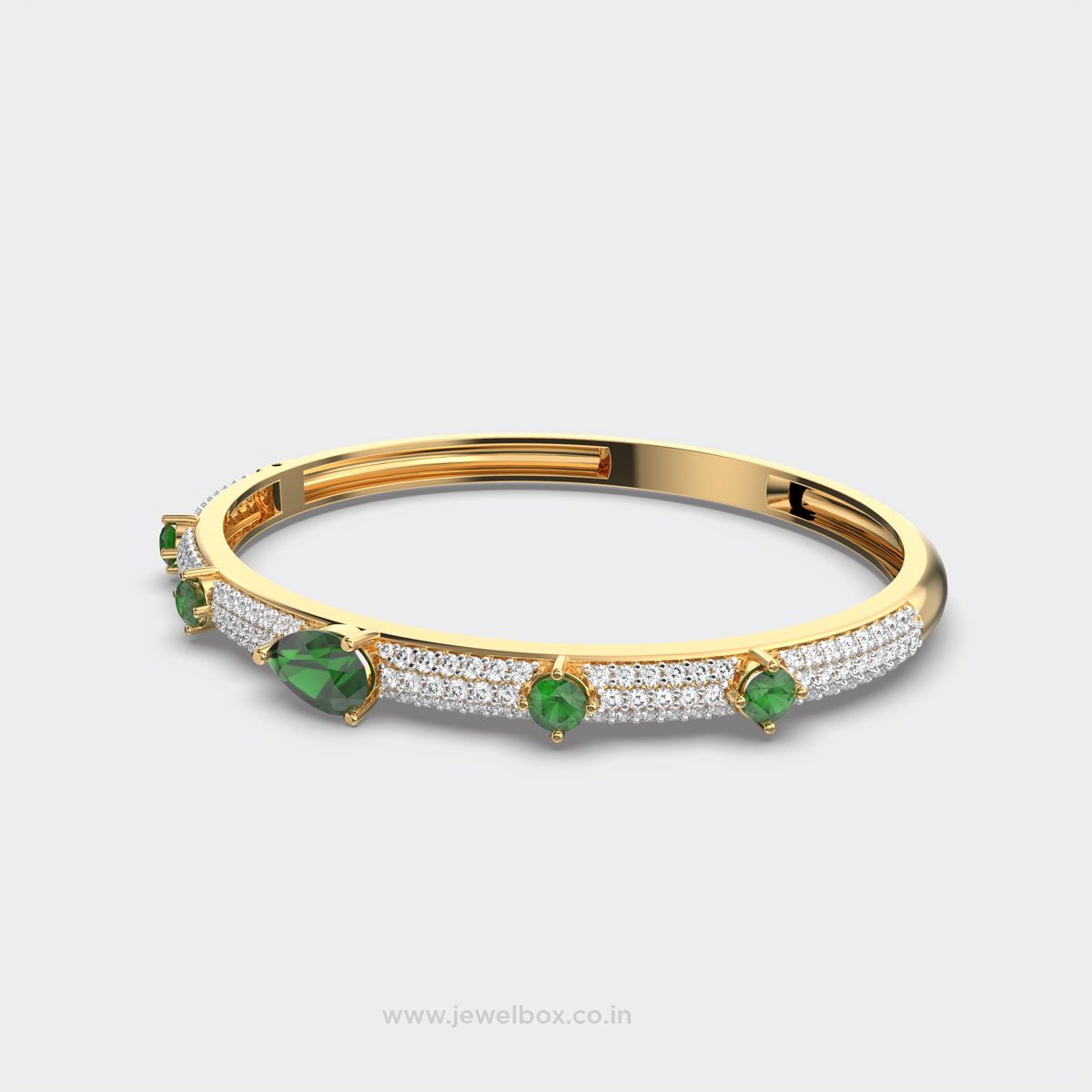 Victorian Green Stone Diamond Bracelet