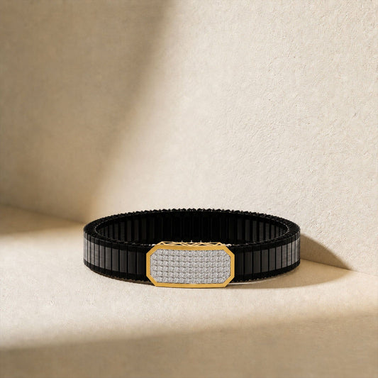 Vertex Shield Pave Diamond Men's Bracelet
