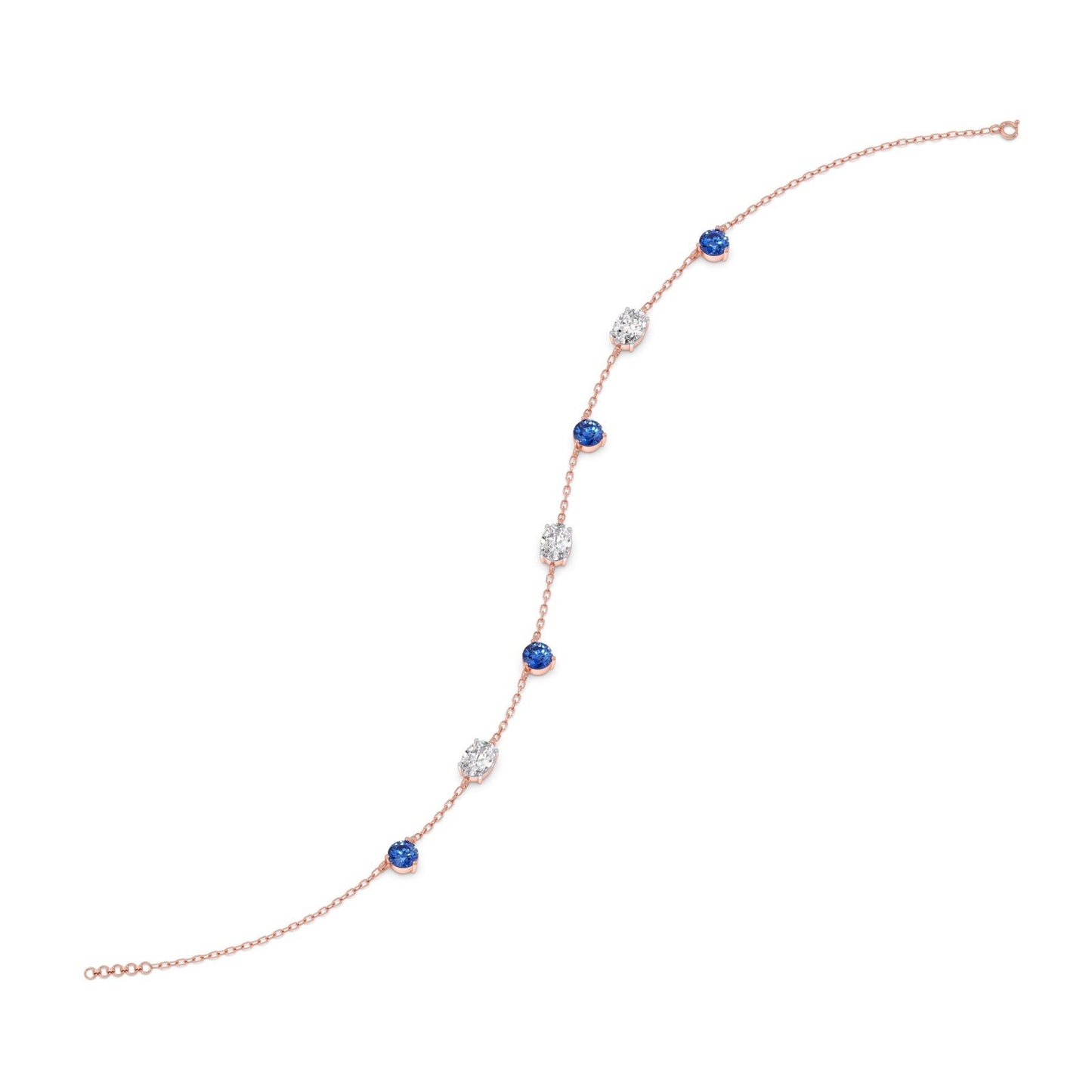 Azure Oval Diamond Chain Bracelet