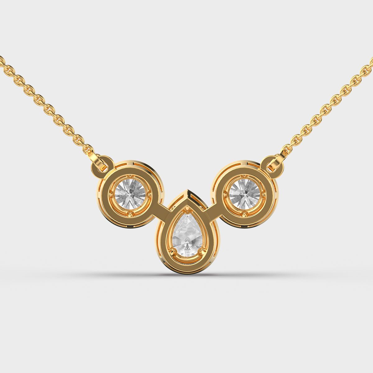 Beauty of Three Diamond Necklace