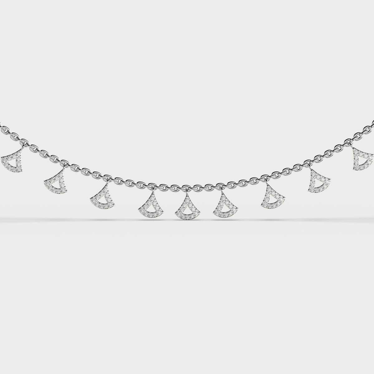 Diamond Clustered String Necklace For Women