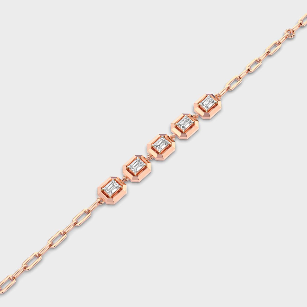 Octagon Bezel Emerald Diamond Bracelet